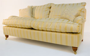 Duresta Lansdowne 2 seater sofa in Mariane Stripe Pale Gold 6